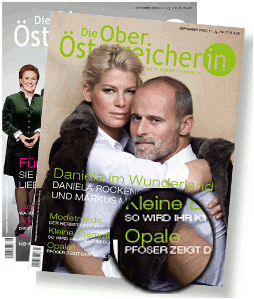 Covers der beiden Ausgaben der Obersterreicherin vom September und Oktober 2009, in denen ber die Opalausstellung bei Juwelier Pfoser berichtet wurde